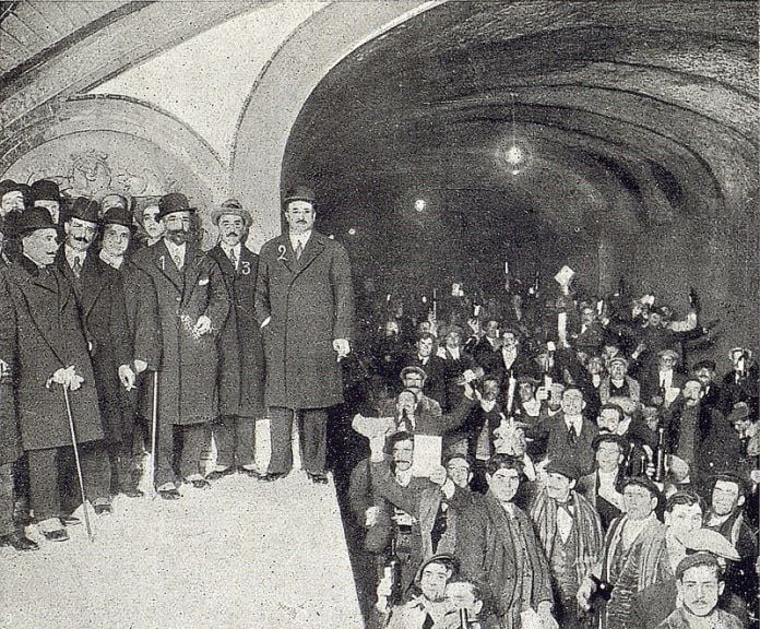 obras del metro en enero de 1919