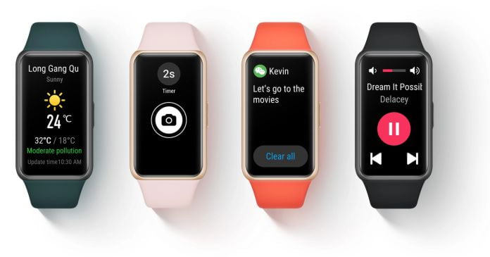 Huawei Band 6 está disponible en 4 opciones de color de correa